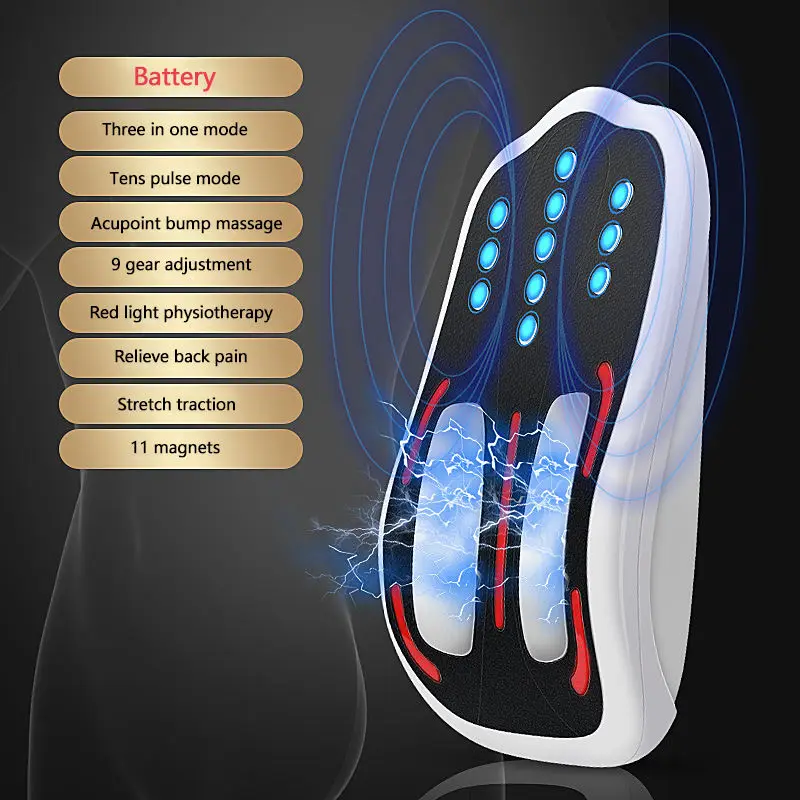 YICOLY TENS waist Lumbar vertebrae traction corrector infrared magnetic back pain massage machine shiatsu electric back massager