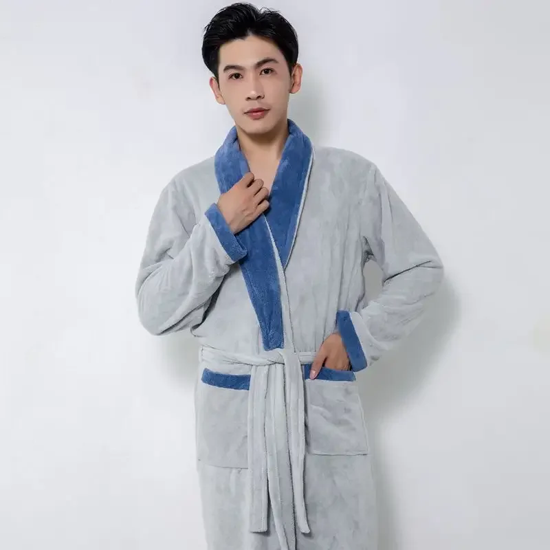 wholesale best price soft thicken plush microfiber fleece bathrobe unisex bath robes for women pajamas men with custom logo