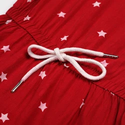 Custom color rayon stars printed drawstring waist kids beautiful model fancy dresses for girls of 11 years old