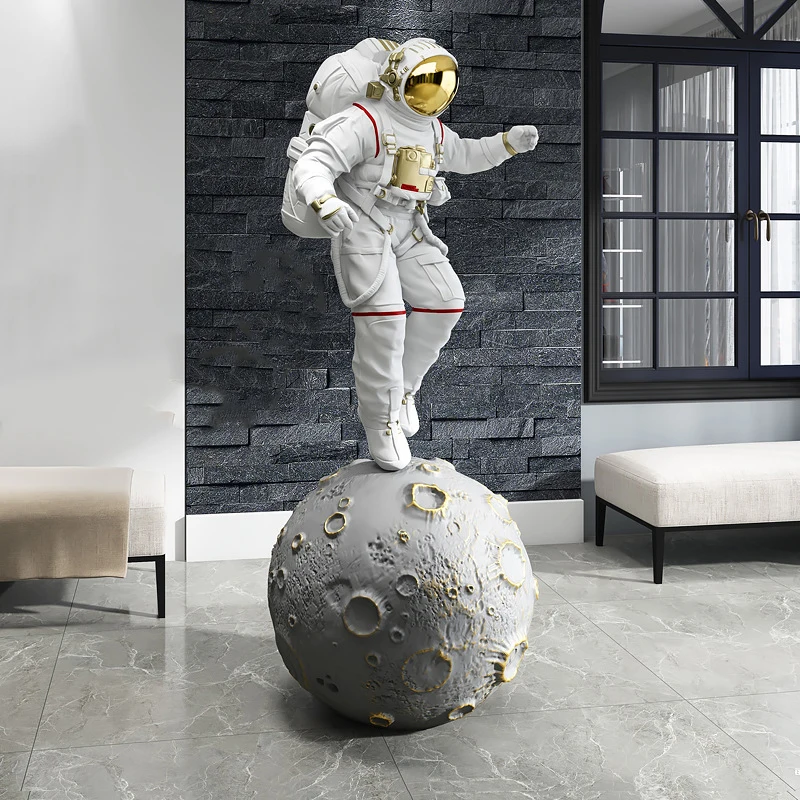 Creative Living Room Office Shop Decoration Astronaut Fiberglass Sculpture Crafts Large Astronaut Sculpture Decoration