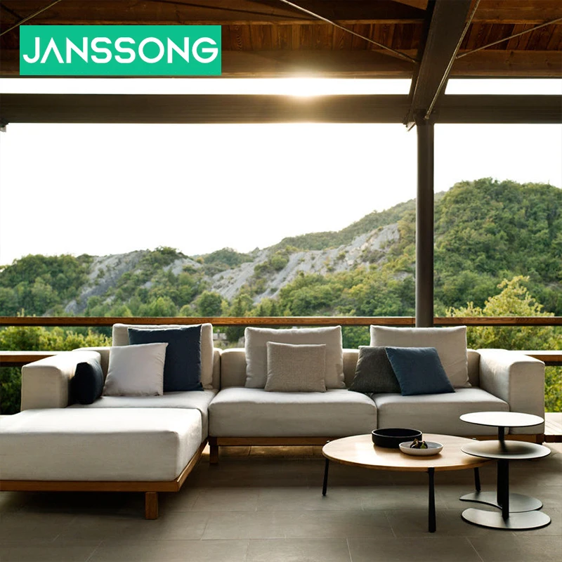 Lounge Lawn Outdoor Patio Furniture Outside Corner Garden Furniture  Luxury Teak Outdoor Sofa Sets
