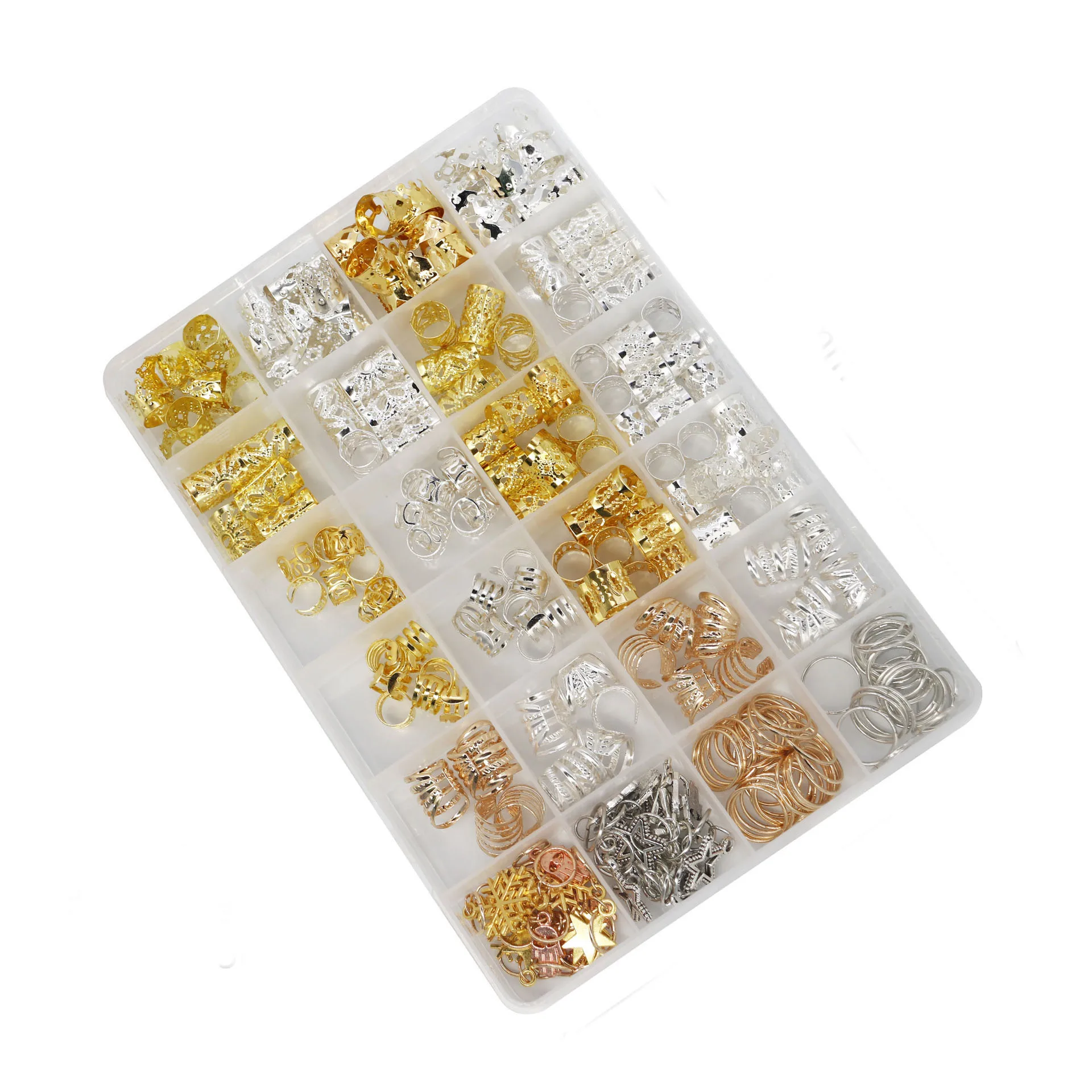 12 Styles African golden Hair Braid Rings Accessories Clips for Women and Girls Dreadlocks Beads Set