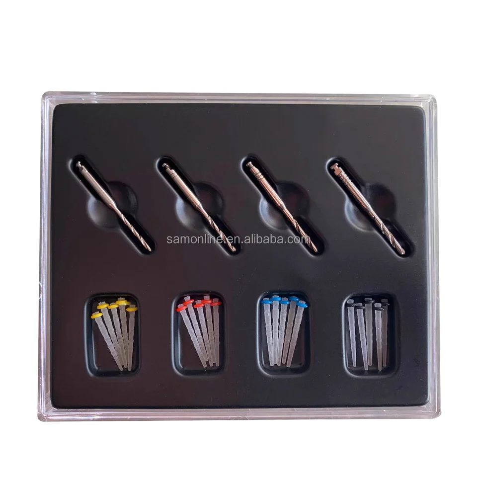 Hot Sale Dental Straight/Spiral Glass Fiber Post with Fiber Post Drill  Dental Screw Fiber Post Assorted Dental Applications