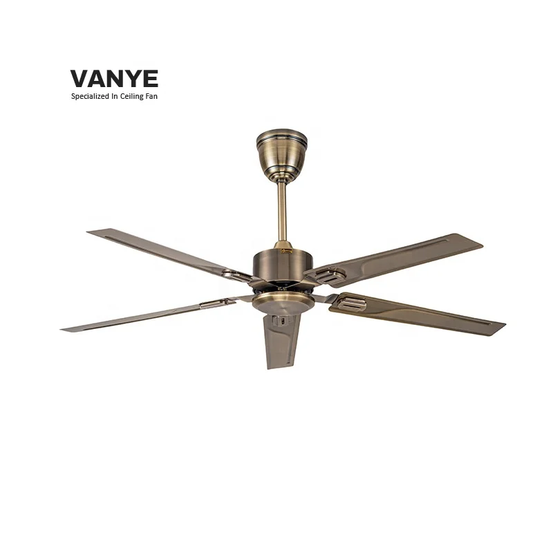 Pure Copper DC Motor 52 inch Modern Retro Bronze Simple Style Stainless Steel Body Ceiling Fan With Remote Control