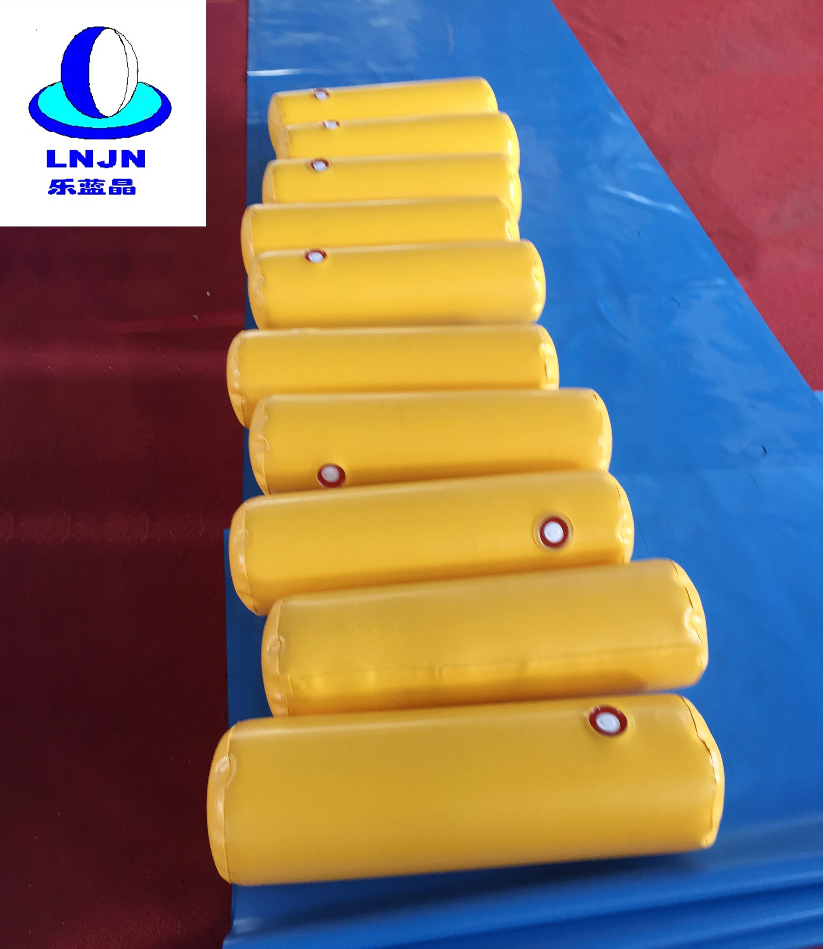 Custom Cylindrical Buoy with Banners PVC Inflatable Water Buoy for Water Park