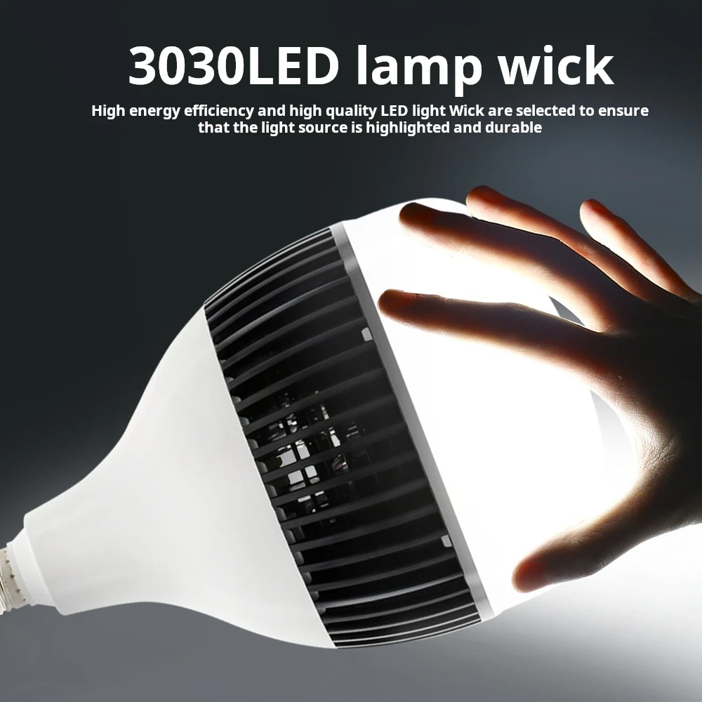 High Power LED Bulb,Daylight White 6500k LED High Watt Light Bulb Indoor Living Room Garage Warehouse Super Bright Lighting Lamp_3