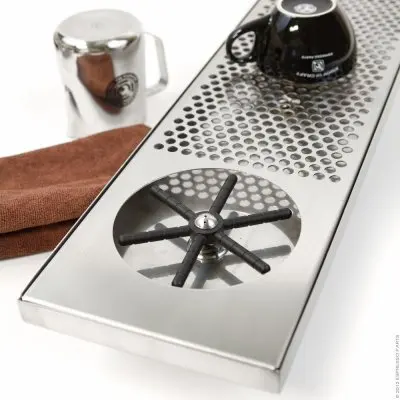 Surface Mount glass rinser, knock box and more Stainless Steel coffee bar accessories