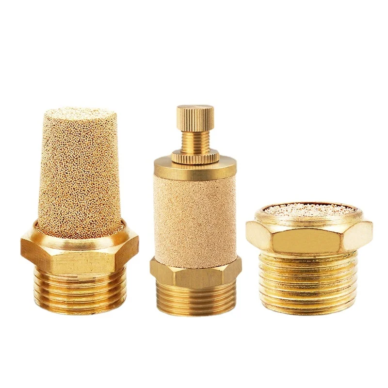 Pneumatic Exhaust Muffler Silencer 1/8 1/4 3/8 1/2 BSP Male Thread For Air Noise Brass Adjustable Long Short BSL M5