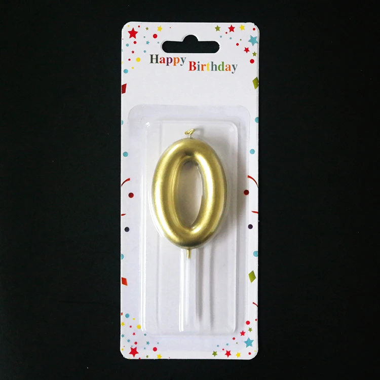 Factory Price OEM Wholesale With Sticks Birthday Party Cake Decorative Ritual Gold Number Candles