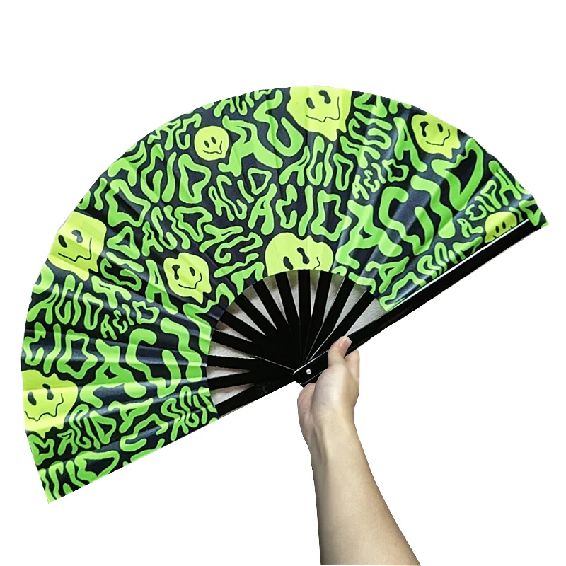 Custom design printed 13 inch large folding hand fan for events