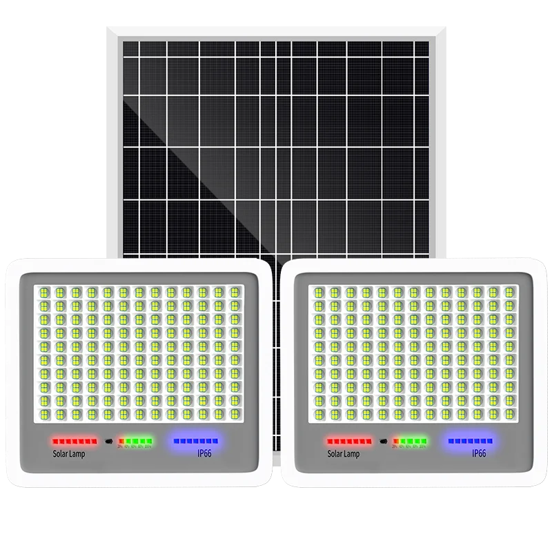 Outdoor Energy-saving 100W 200w 300w Solar Powered Led Solar Double Flood Light High Power With Remote Control