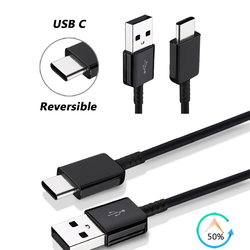  Кабель USB Type-C длиной 1 2 м для быстрой зарядки Samsung Galaxy S8 S9 S10 note