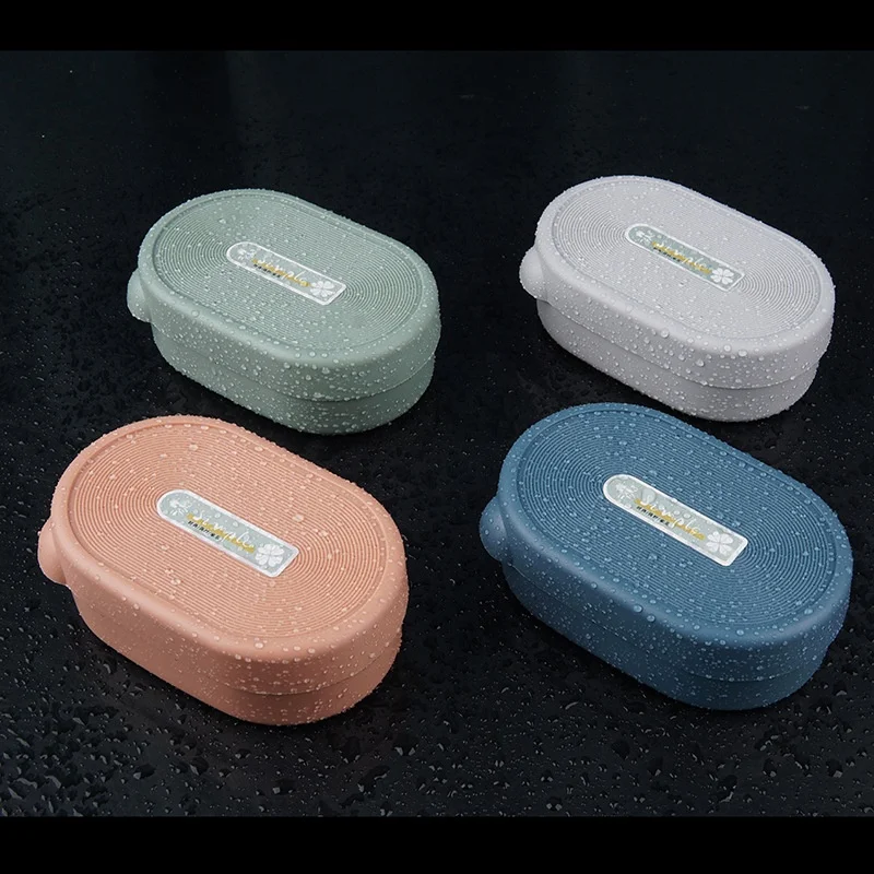 Soap Bar Case Lets Plastic bathroom accessory  Soap Holder with lid Travel Leakproof Soap Box