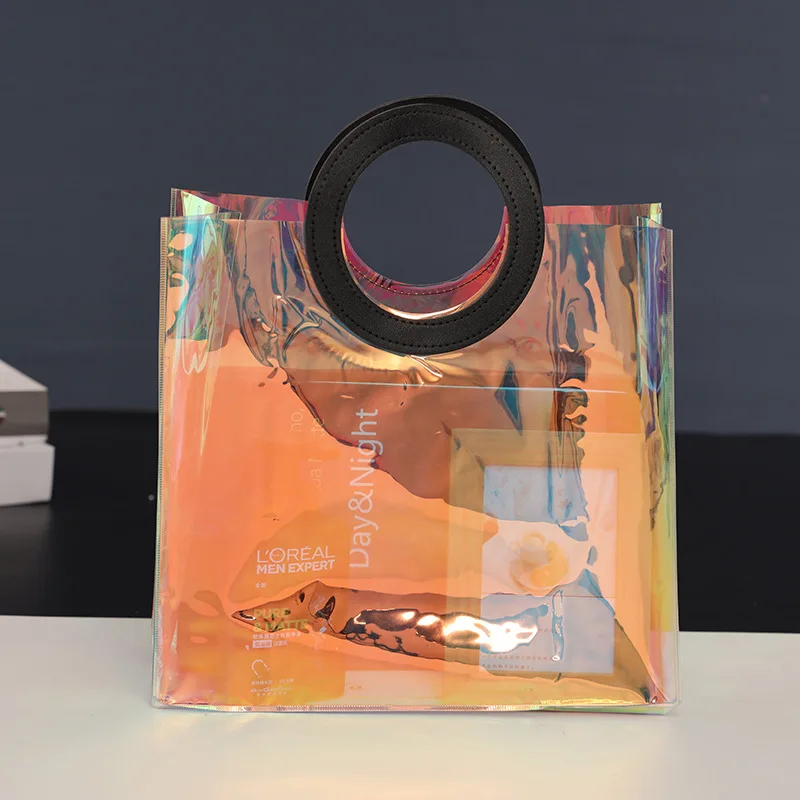 Factory direct sales PVC laser shooter bag logo fantasy internet celebrity transparent jelly handbag in stock