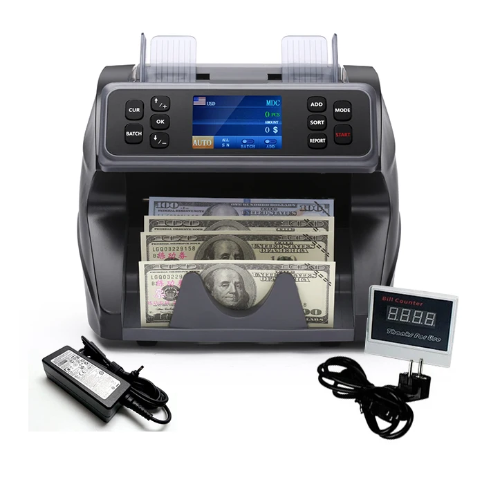 2024 New Top Loading contadora de dinero portable money mix note counter  Bank Note Counter with CIS function