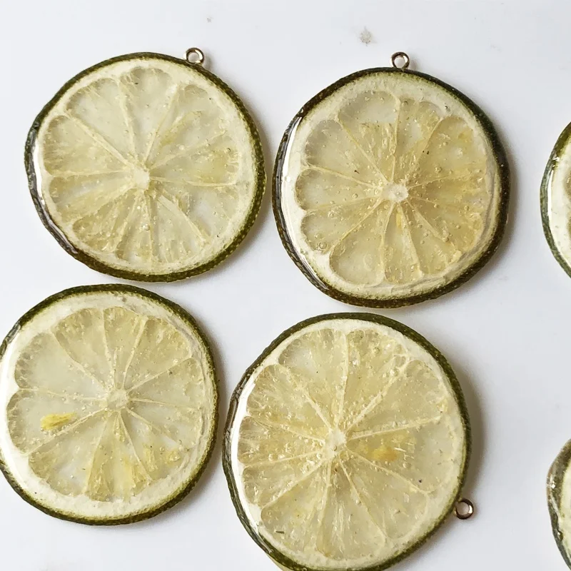 Cute real fruit Green lemon lime earring jewelry making charms