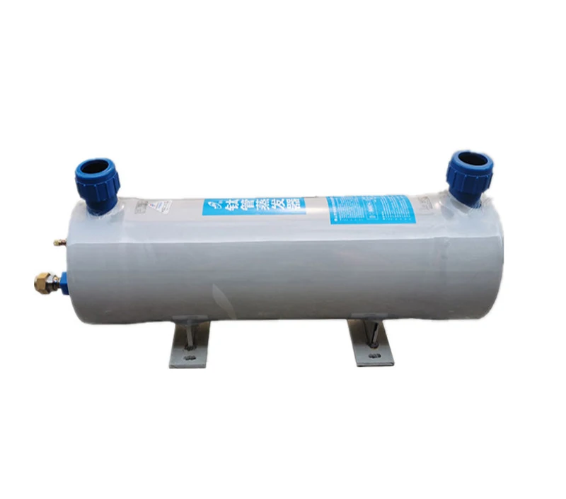 titanium coil heat exchanger spiral titanium tube pvc shell  heat exchanger for swimming pool heat pump aquarium chiller