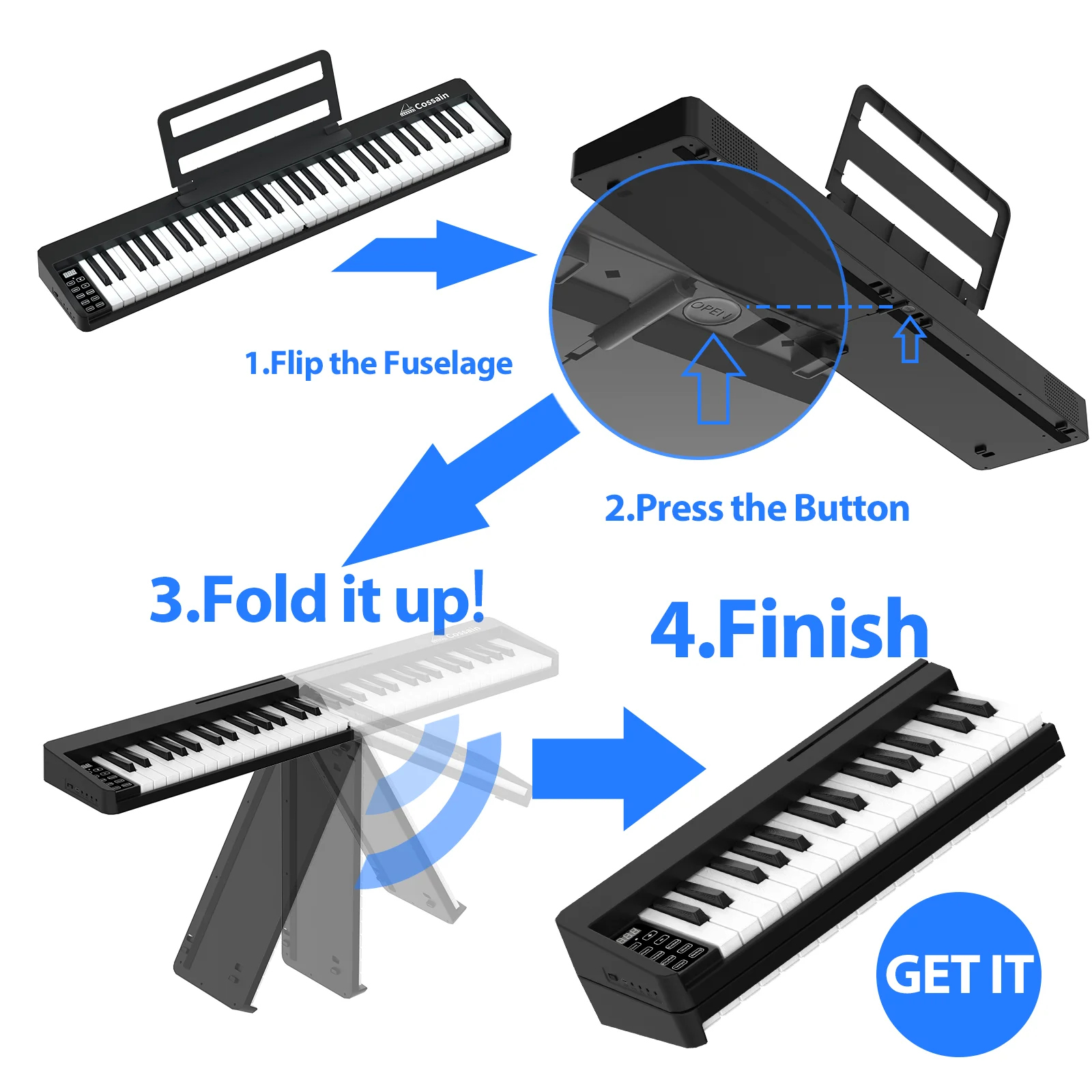 BX18 61 keys bora piano folding keyboard wholesale supply ODM factory portable piano