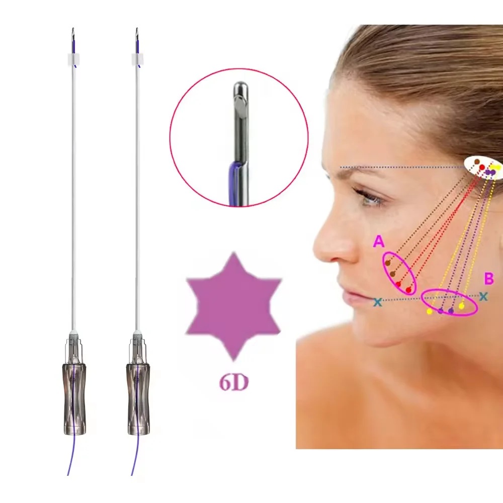 High Quality Korea Thread Lifting Pdo 6d Time Machine Pdo Thread Korea Pdo Cog Thread Lift Blunt 21G 60mm For Foxes Eyes