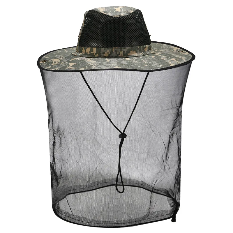 Wholesale Summer anti-mosquito hat outdoor sun night fishing anti-insect beekeeping anti-bee hat breathable mesh protective hat