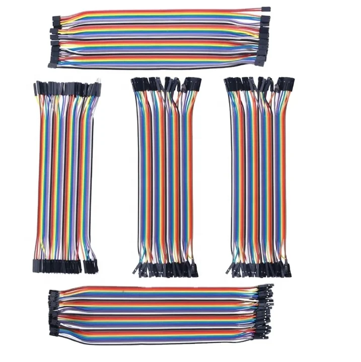 Gold Plated pin Dupont Wire Jumper Cable (8inch) 2.54mm Soft Flexible Silicone Test Leads for Electrical Testing 6 Colors