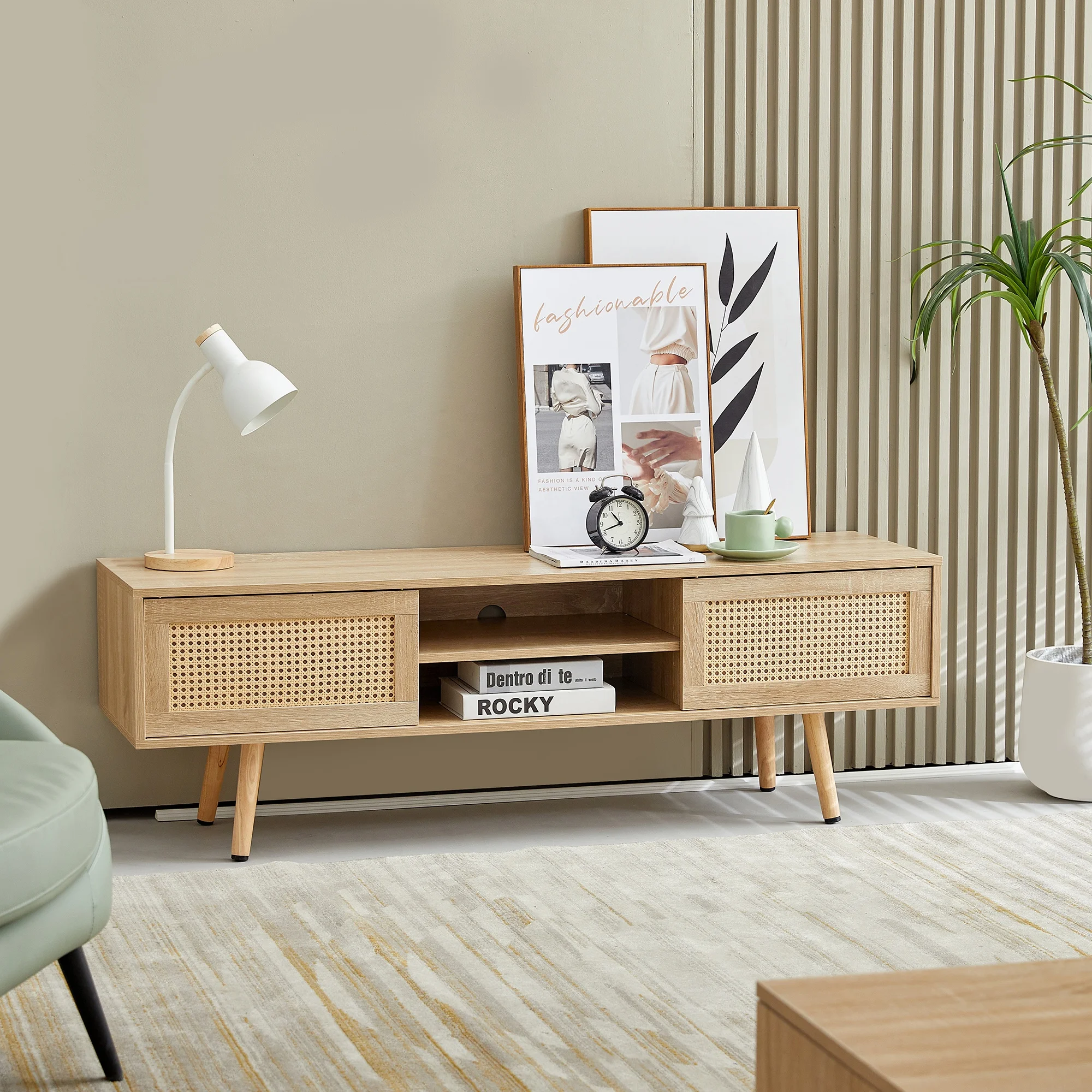 Free Shipping Rattan TV cabinet