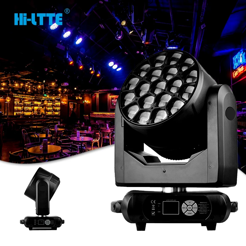 Светодиодная Подвижная головка RGBW 19*15 Вт 4 в 1 DMX light night club DJ Stage bee eye dj wash moving head 19x15