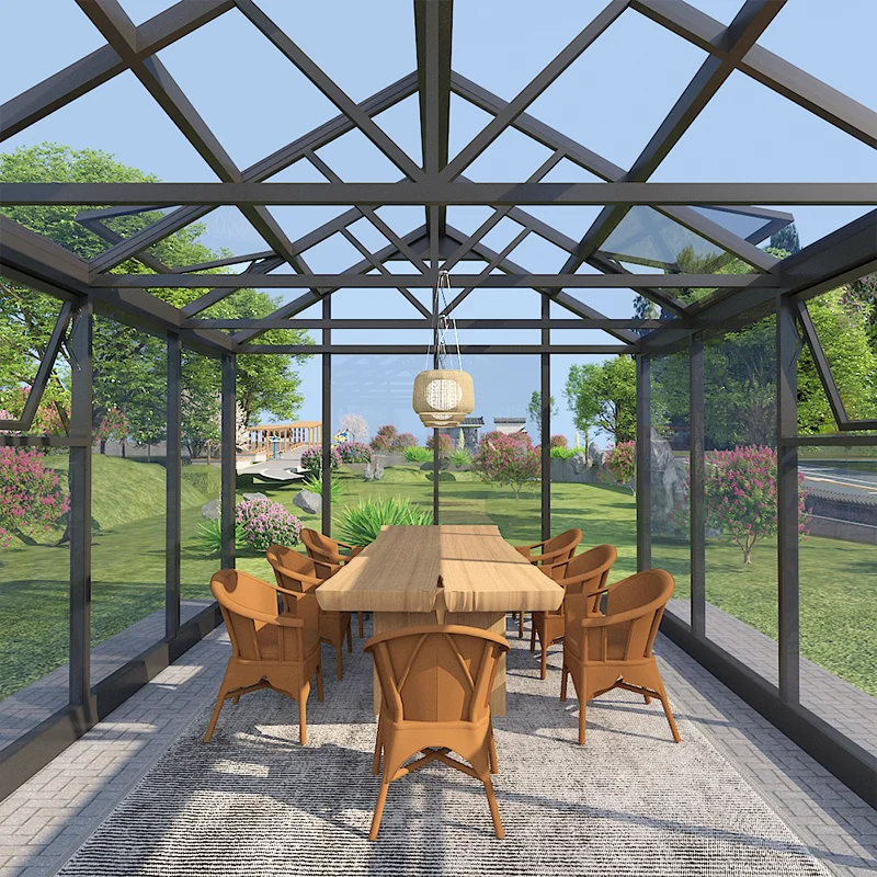 Custom Sun Room 4 Season Solarium Free Standing High Quality Glass House Veranda Aluminum Sunroom