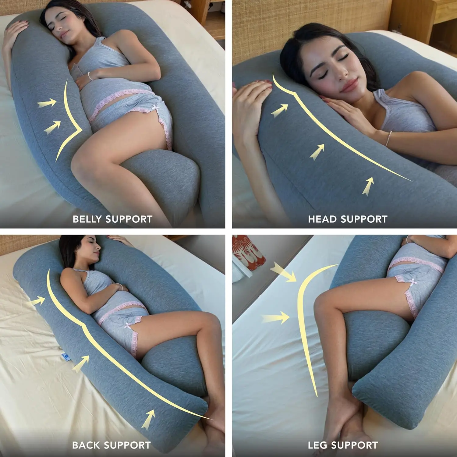 Factory U Shaped Pregnancy Body Pillow With Zipper Removable Cover pregnancy Pillow Full Body Pillow With customize Cover