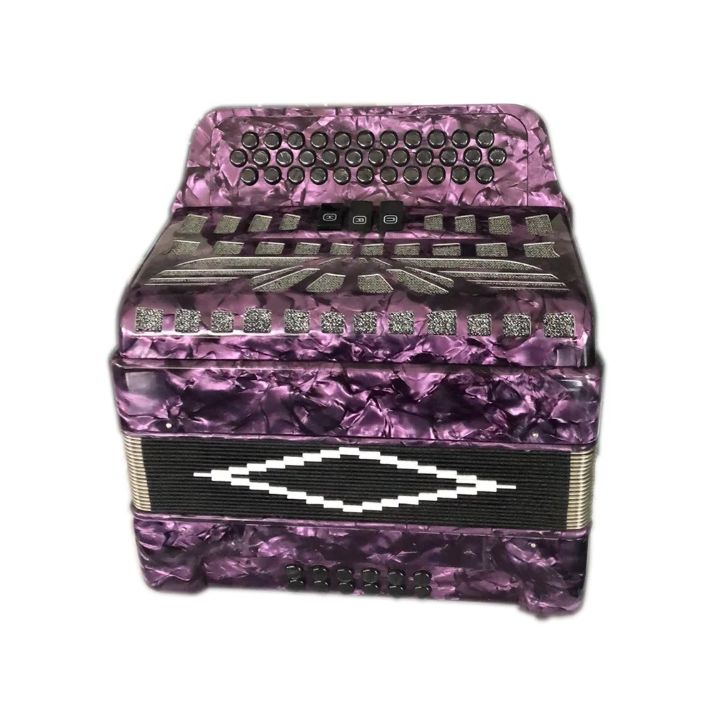 34 кнопки, 12 басов, 3 записи, фиолетовый студенческий гармодеон, музыкальные Аккордеоны JB3412B