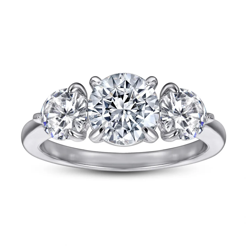 anillos de compromiso 925 INS Collection Gold Plated Round Stone Infinite Elements Sterling Silver 925 Jewellery Ring