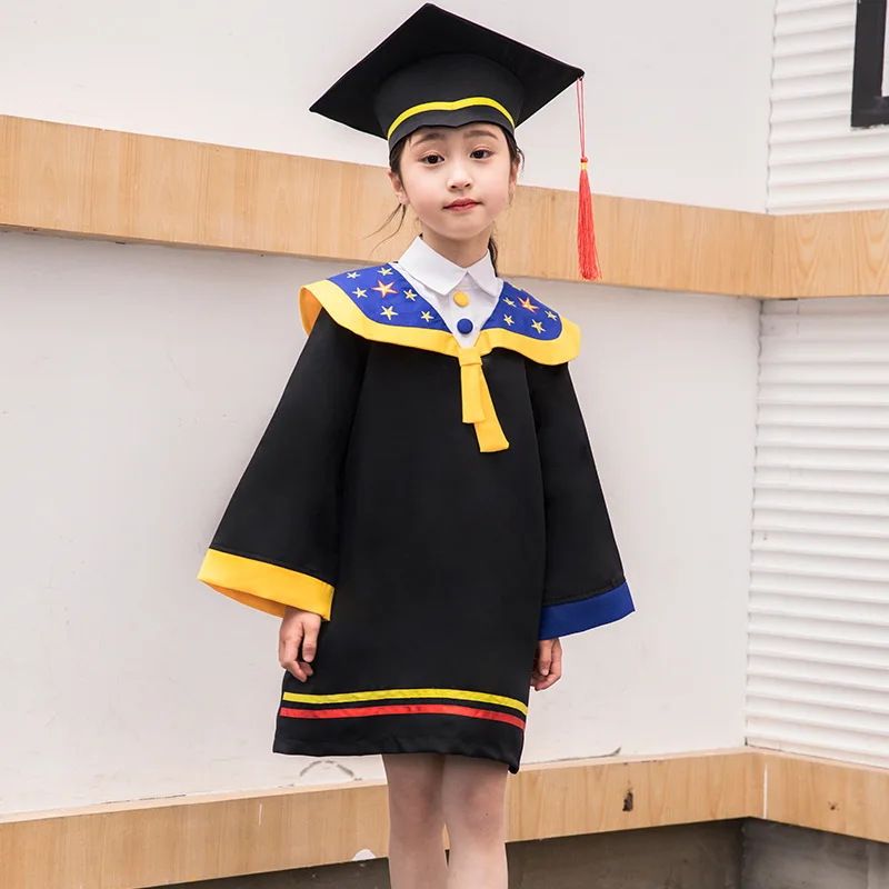 Small MOQ Graduation Gowns For Baby Cheap Customized Kids Graduation Cap and Gown