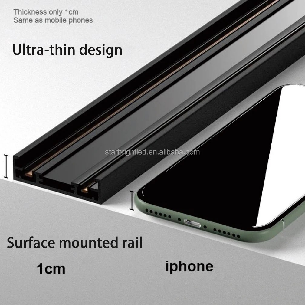 2023 new design 48V 35mm ultra thin magnetic track light Smart Wifi  Black  6w 12w magnet light for house living room