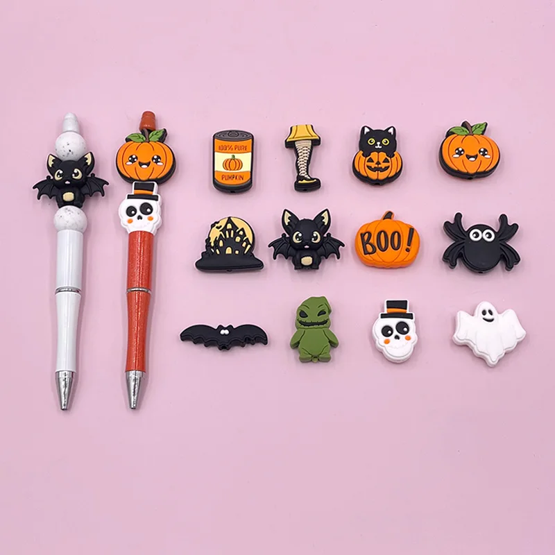 Manufacture Halloween Bat pumpkin Beads Resin Ornaments Jewelry Decoration Accessories Festival Gifts Crafting Charms