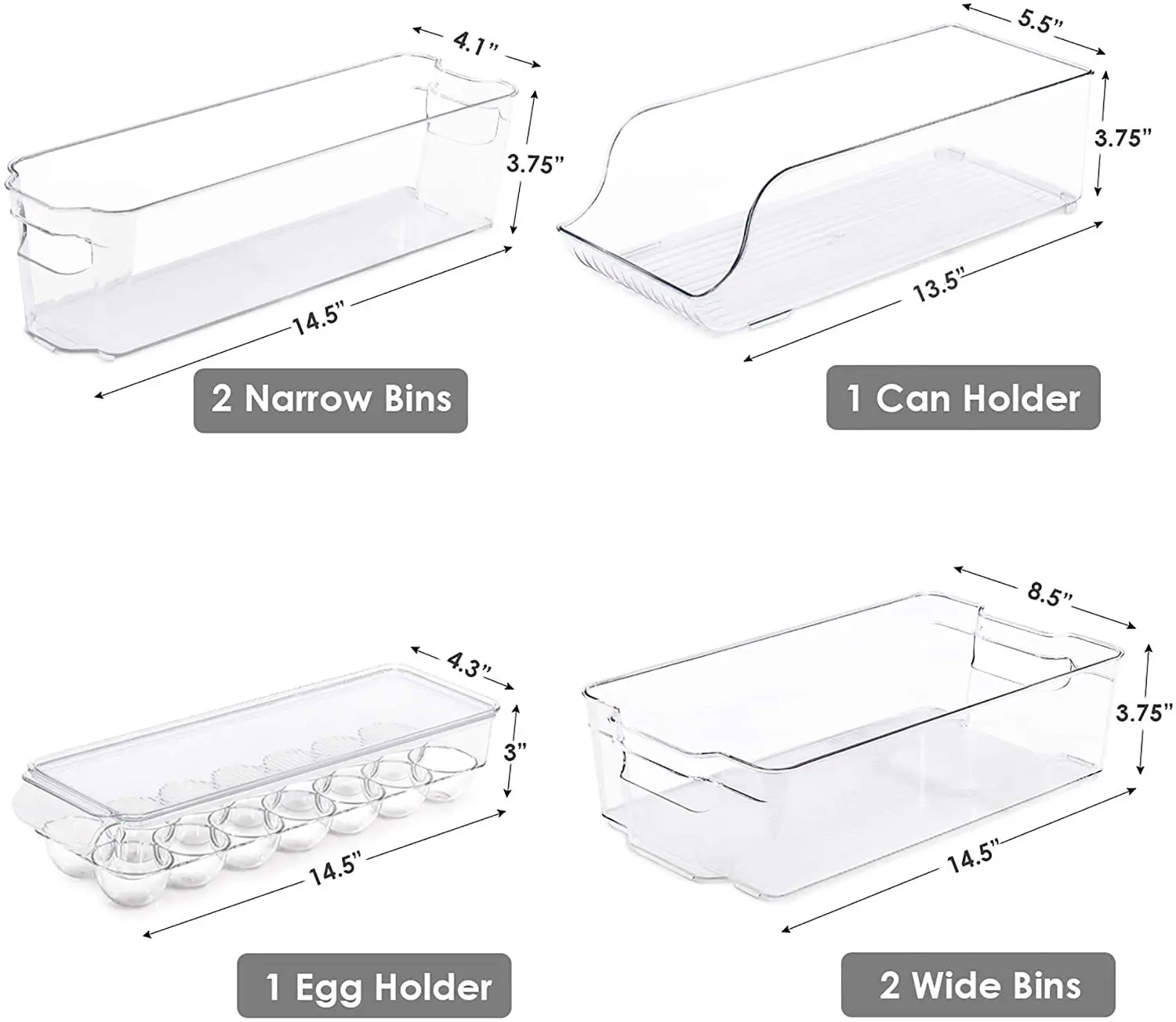 Container Clear Plastic Food Storage Product Freezer Organizer Bins