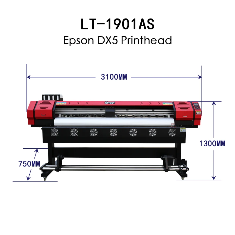 
Hot selling 1.9m indoor outdoor eco solvent dx5 inkjekt printer 