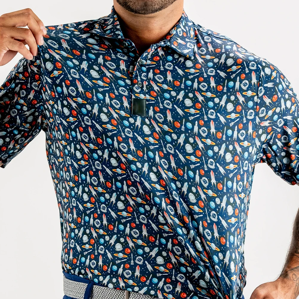 Yingling OEM Service sublimation printing store ladies man spandex original unique polo t shirt v neck