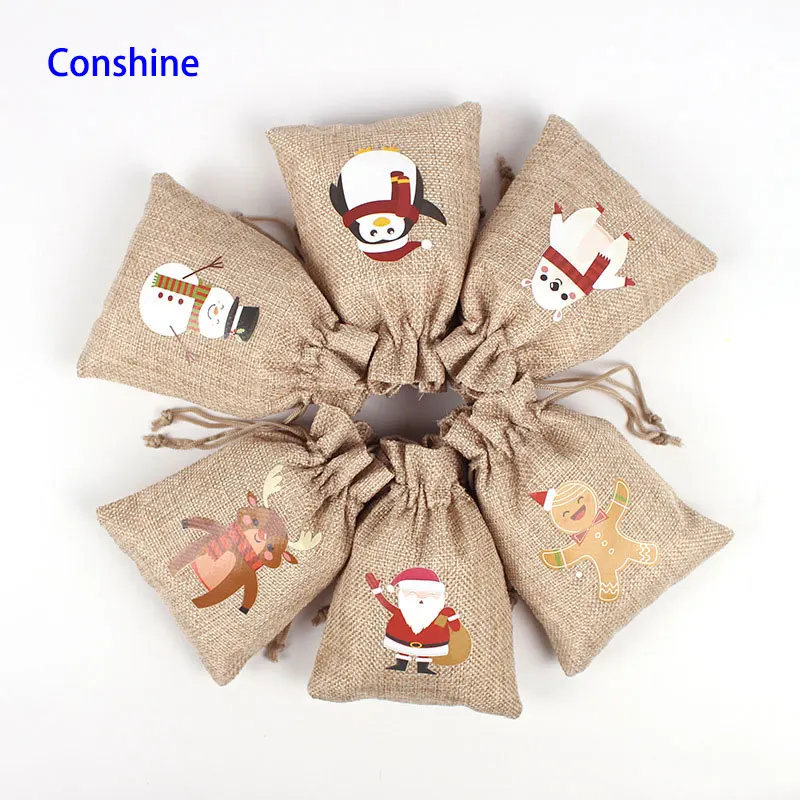Promotion Small Burlap Fabric Gift Wrap Lightweight Gift Bags For Guest Party Weeding Birthday Christmas Santa Sack