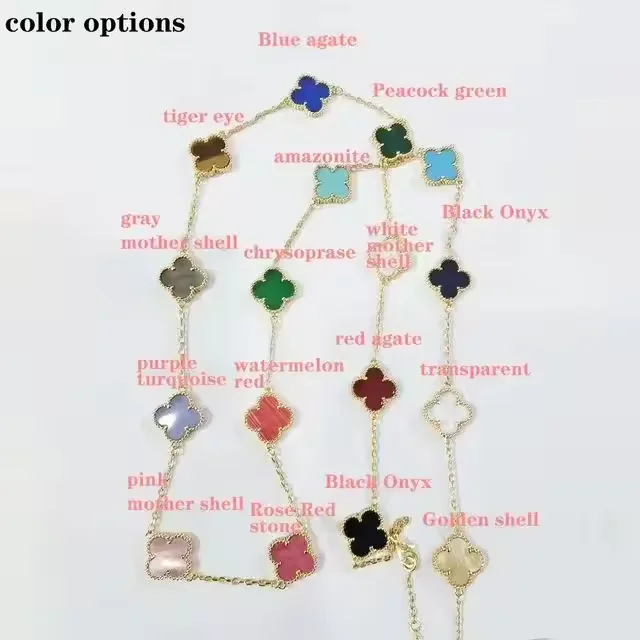 Factory Wholesale Fashion brand Jewelry Necklaces Sterling Silver 925 Jewelry Four-Leaf Clover Necklaces women luxury Necklaces