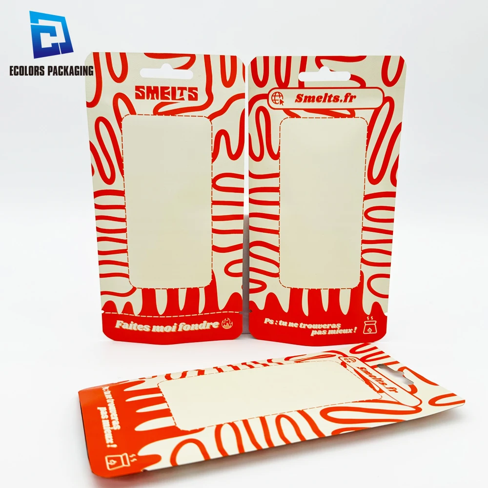 eco friendly customized matte wax tablet aluminum foil plastic pouch heat seal sachet packaging bag with euro hole