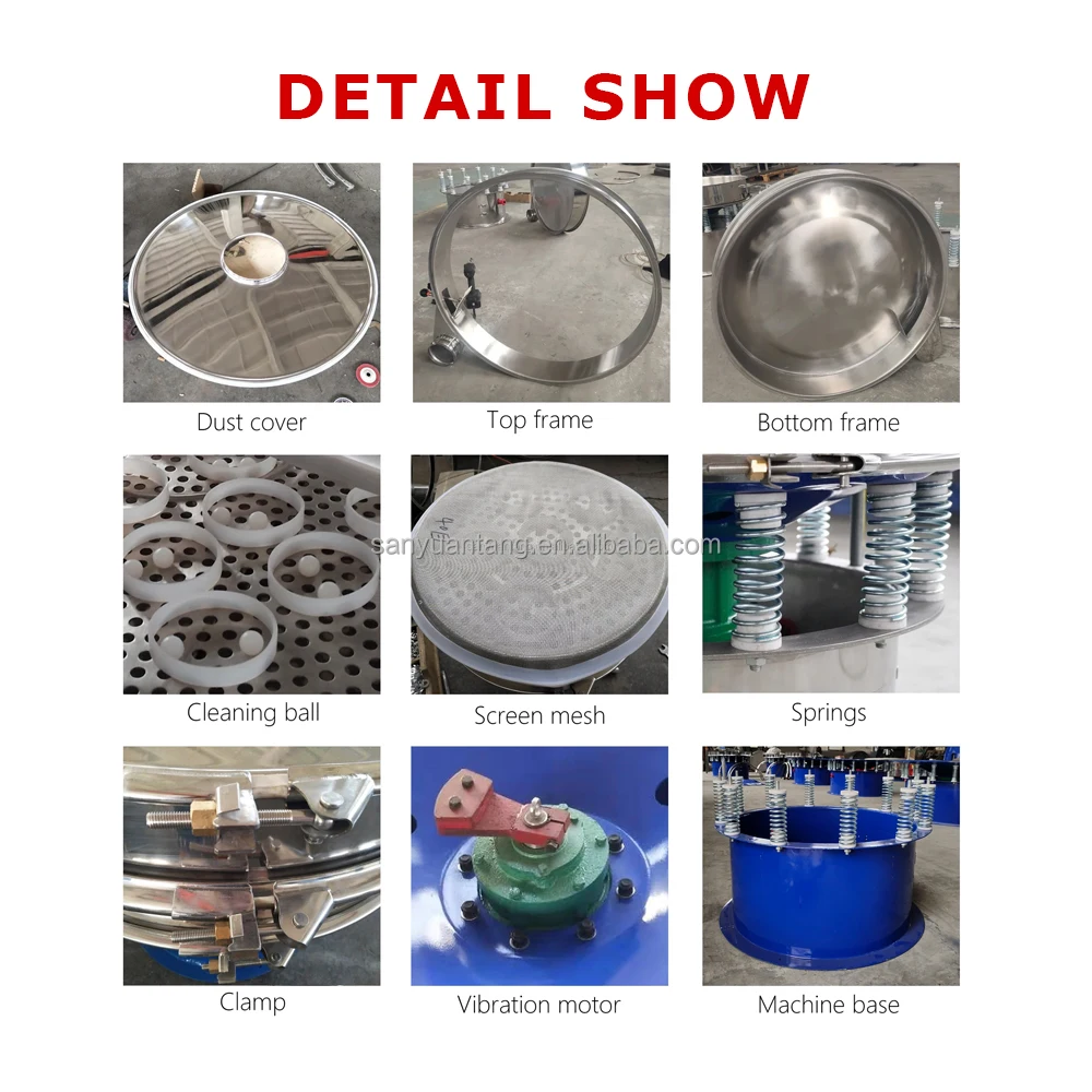Stainless Steel Industrial Round Vibration Sifter Tobacco Powder Sieve Machine Cassava Flour