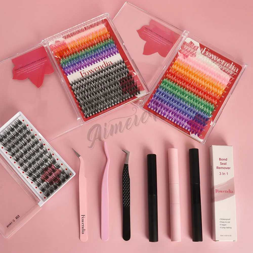 3d Fluffy DIY Silk Lash Extension Private Label Wholesale Self Grafting Individual Eyelashes D Curl Cluster Lashes