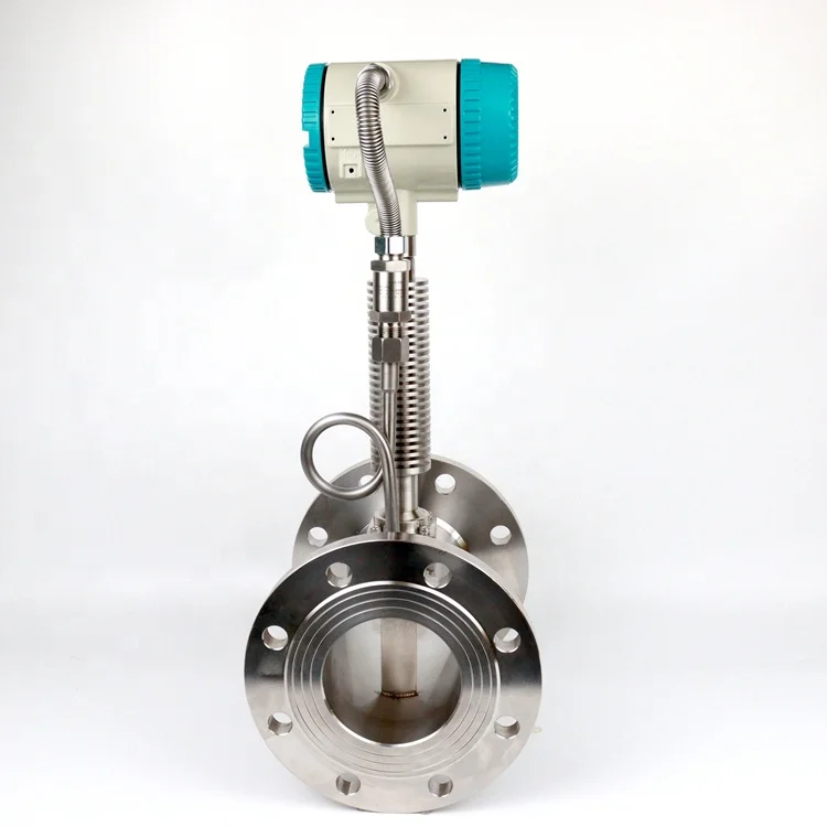  Flange connection mass gas vortex flow meter digital 4-20mA output flowmeter for high temperature