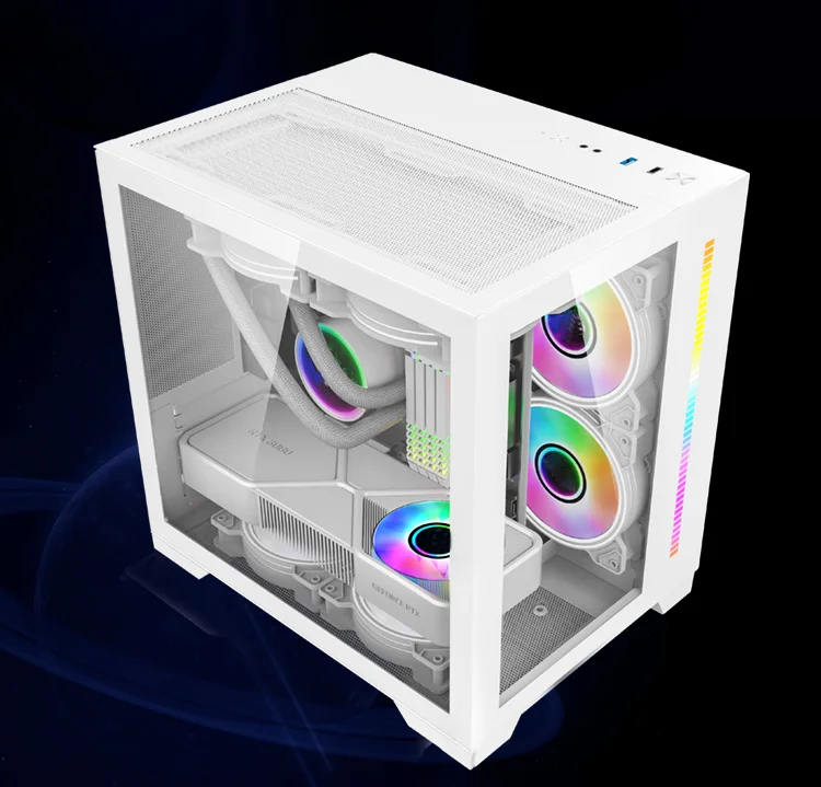 Side Tempered Glass ITX/M-ATX Pc Case Gaming Cabinet Computer Cpu Server Chassis