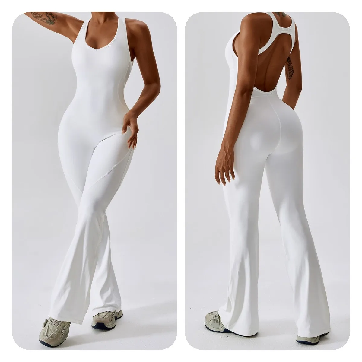 Sportswear Women Sports Jumpsuit Fitness Rompers Stretch Workout Bodysuits Women Training Yoga Suit Sexy Back V Jumpsuit Gym Set
