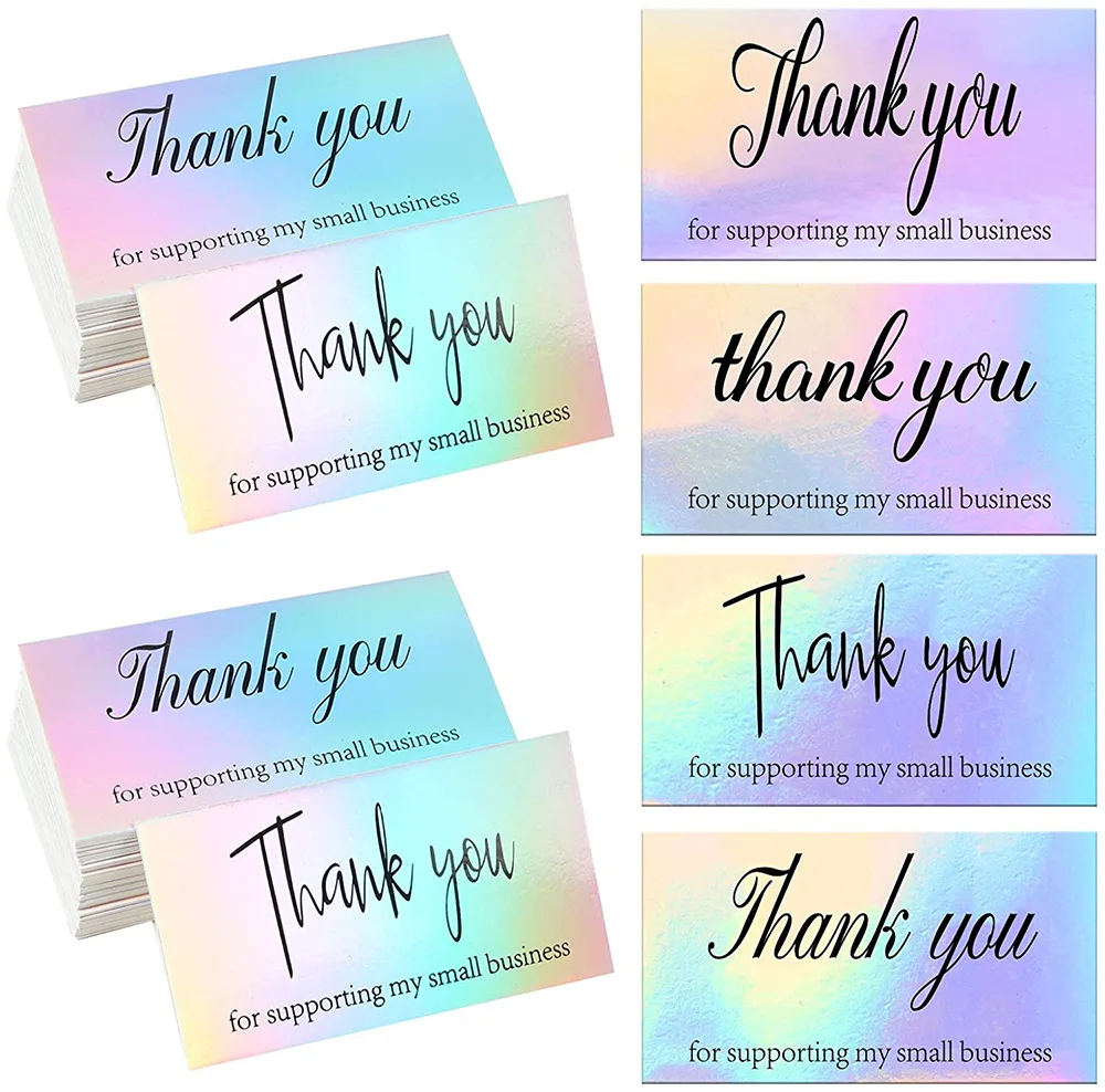 custom holographic business card Factory thank you cards Full Color Fancy Hot Sale special-shaped UV business card printing