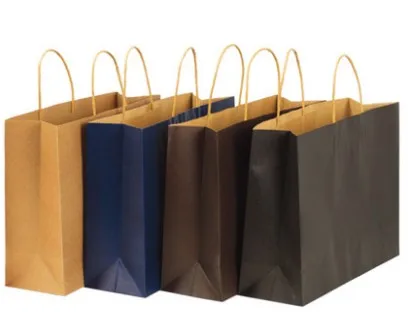 
Free design printing logo paper bags custom shopping gift kraft paper bag with twisted handles 