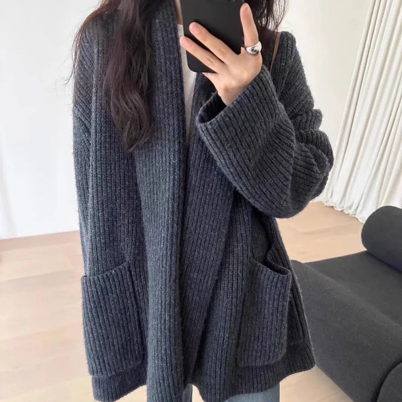 High Quality V Neck Knitwear Nylon Custom Knit Sweater Clothes Fashion Knitted Sweater Cardigans 9802#