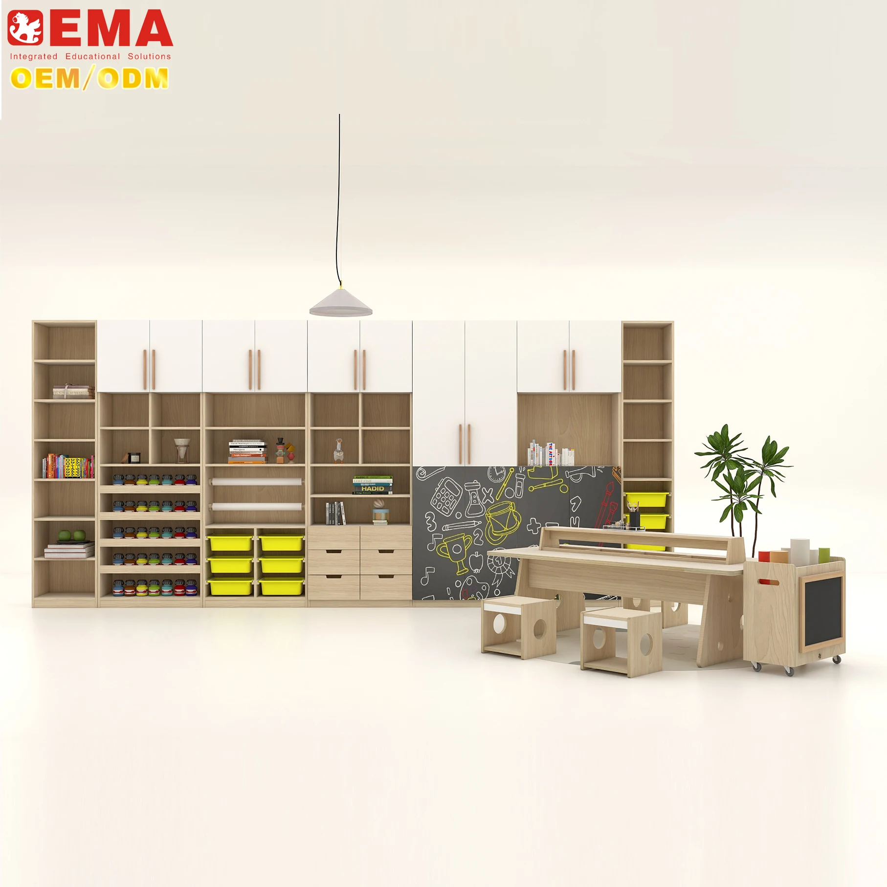 Ema Attractive Kids Indoor Art and Graffiti Play Area Furniture Children Playroom Equipment And Designs For Daycare And Nursery