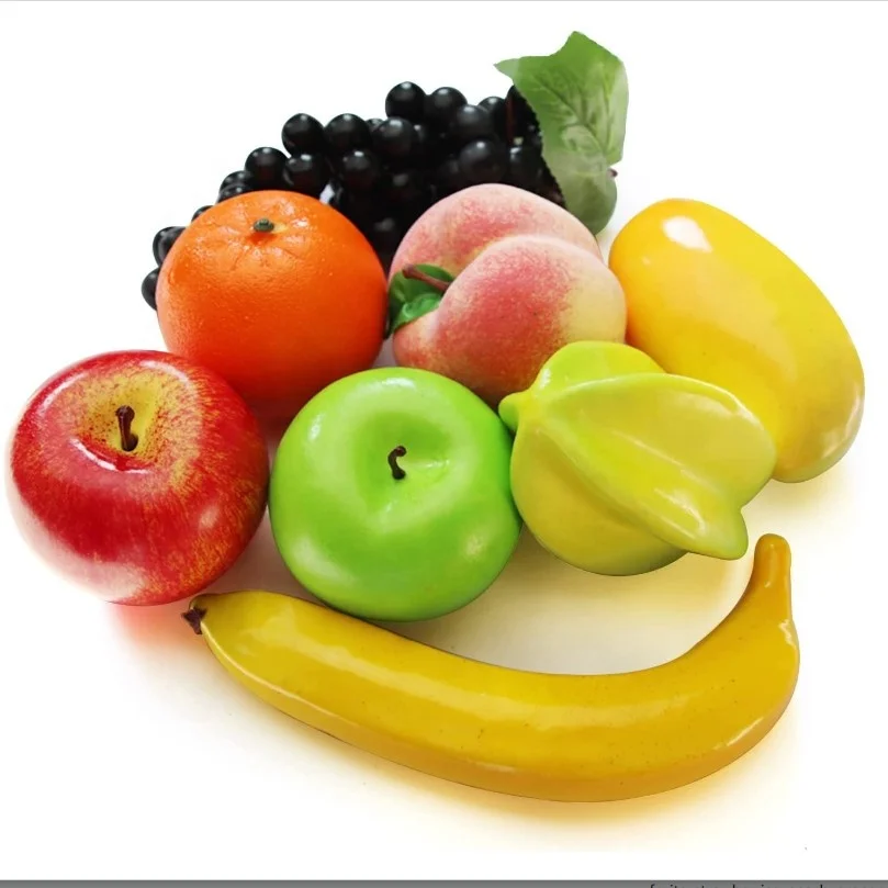 cheap artificial fruits and vegetables Artificial Fruit Plastic Fake Variety Food Lifelike Home Kitchen Display Decors